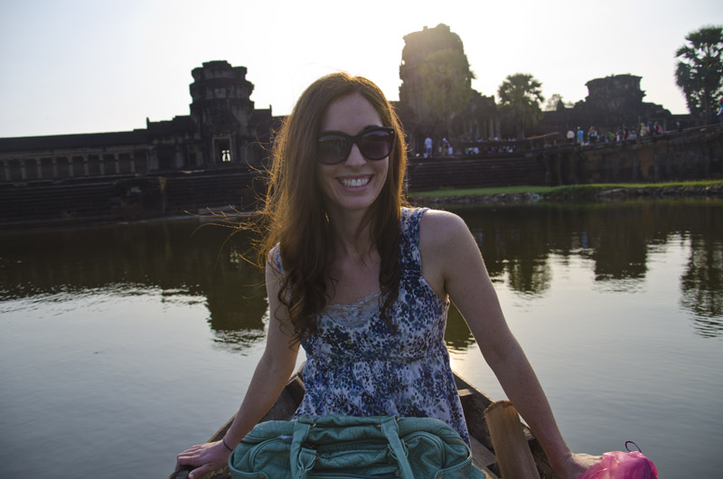 a ride across Angkor Wat's moat